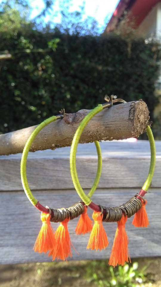 Boucles d'oreilles ethniques rondes