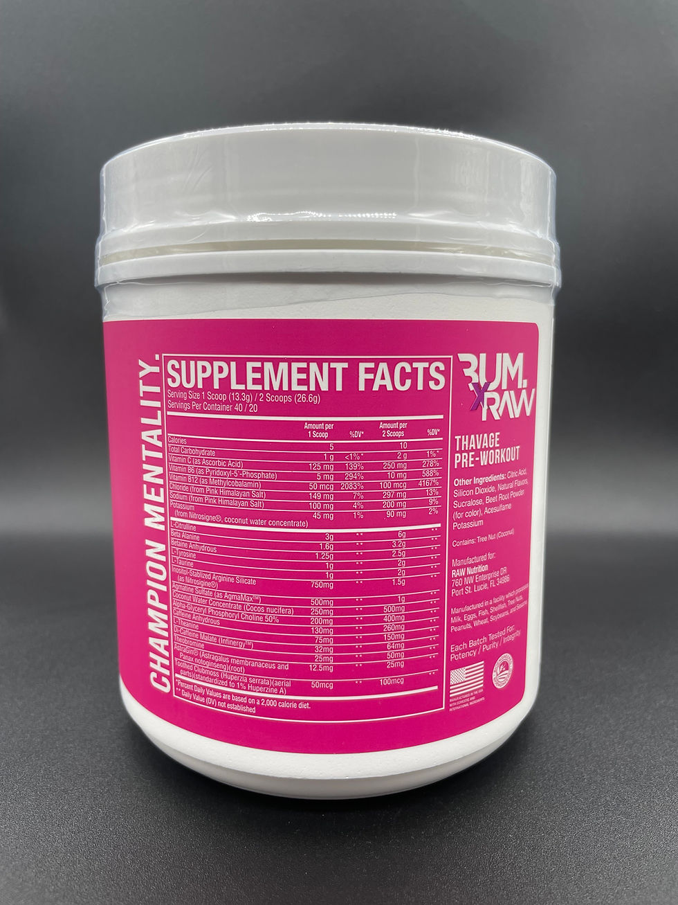 Miniatura: Raw Nutrition Cbum Thavage Pre-Workout | 40 Servcios 