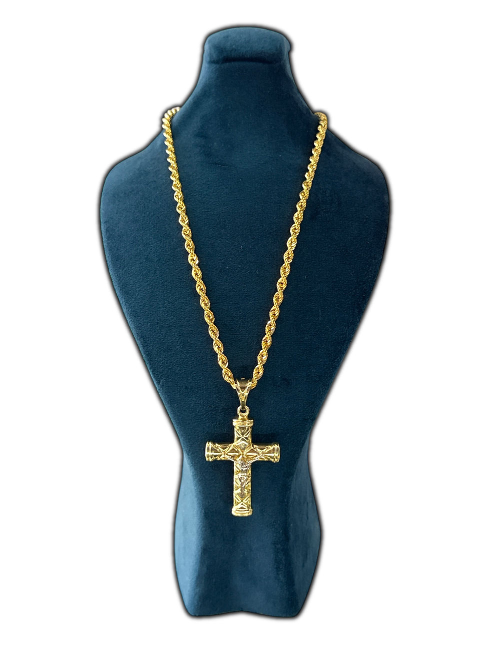 14k Gold Rope Chain & Pendant 