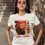 Thumbnail: Women wearing and showing off front view of White colour womens round neck tshirt