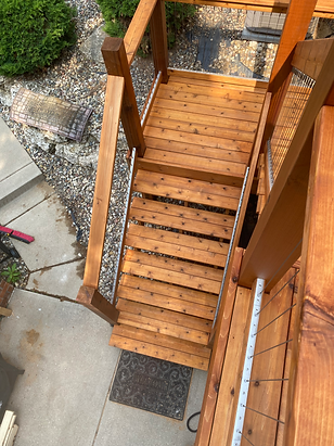 Stained Cedar deck stairs