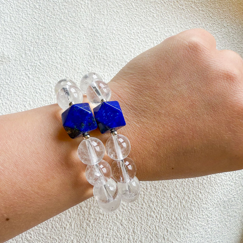 Thumbnail: Clear Present  Bracelet - Lapis Lazuli and Master Quartz