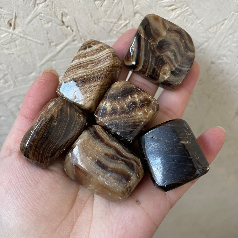 Thumbnail: Chocolate calcite polished crystal Tumblestone Healing Crystals