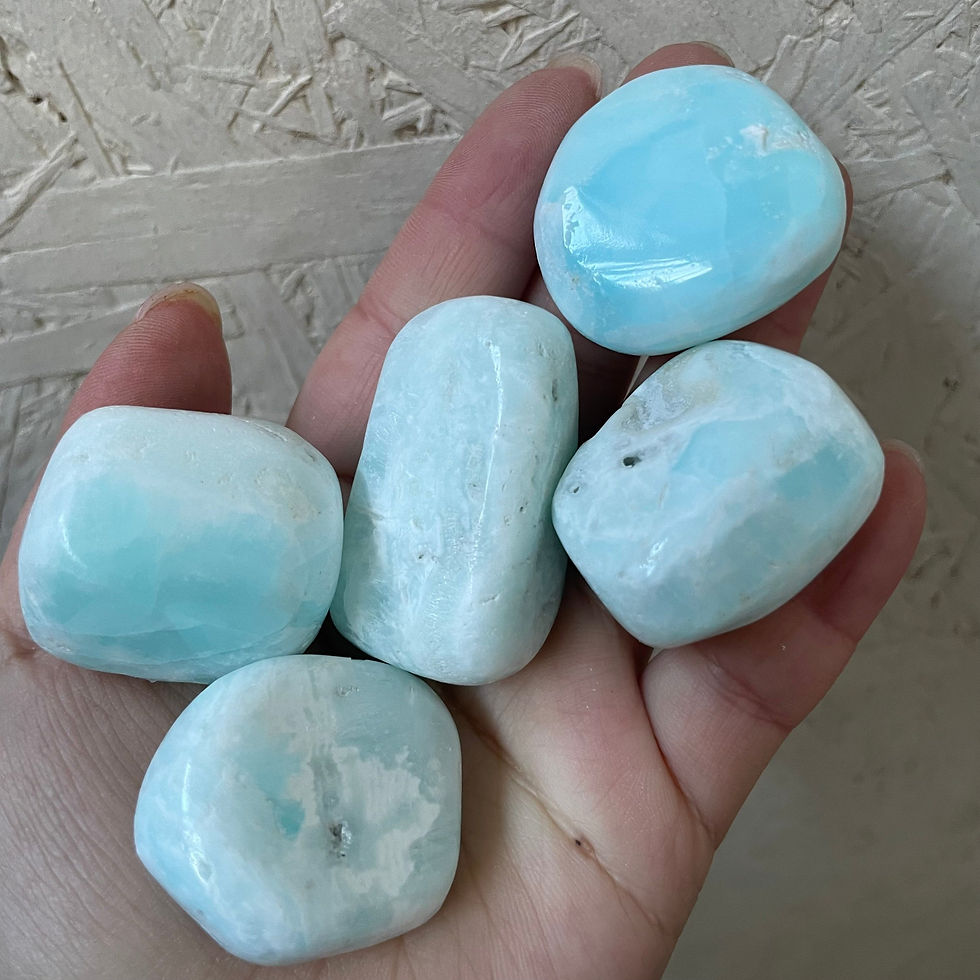 Thumbnail: Caribbean calcite polished crystal Tumblestone Healing Crystals