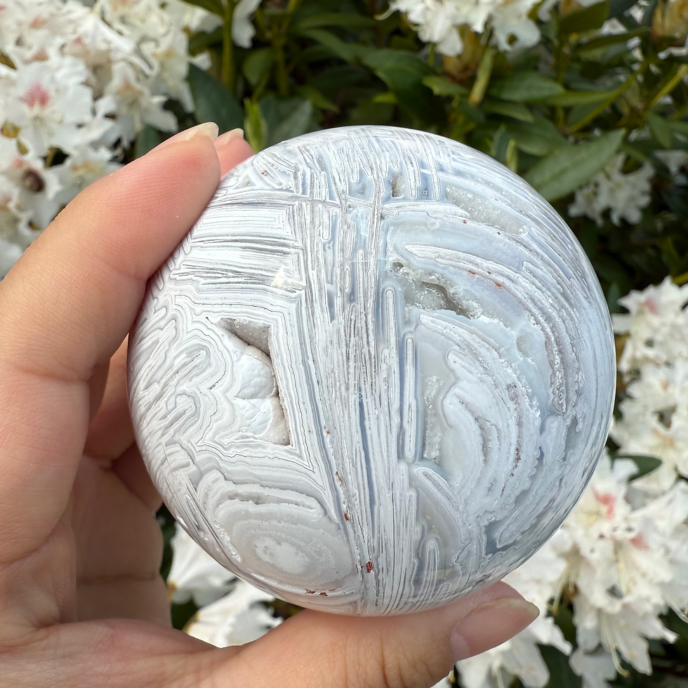 Thumbnail: Snow White Druzy Agate Sphere – 74mm