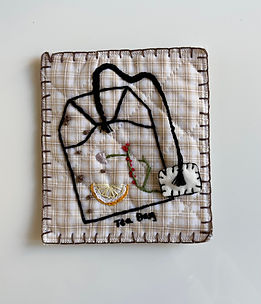 Tea bag embroidery patch