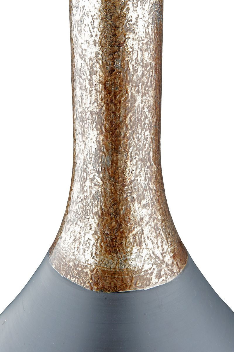 Miniature : Vase verre gris mat or vieilli