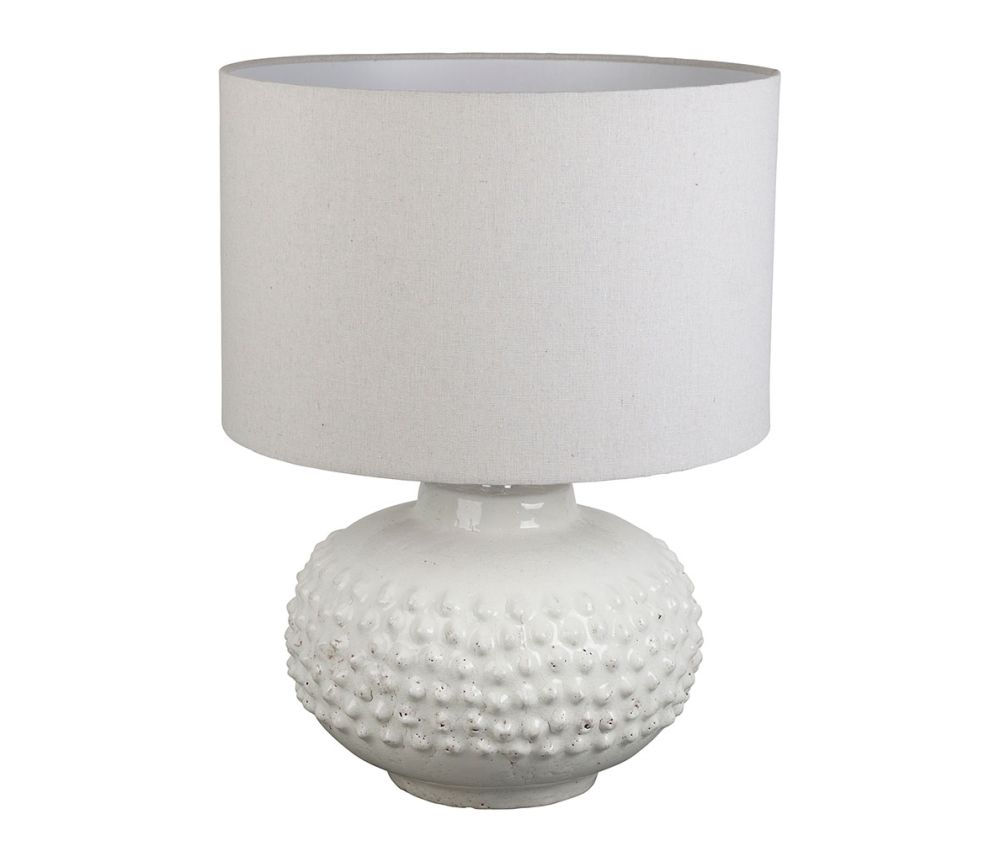 Lampe terre cuite abat jour lin