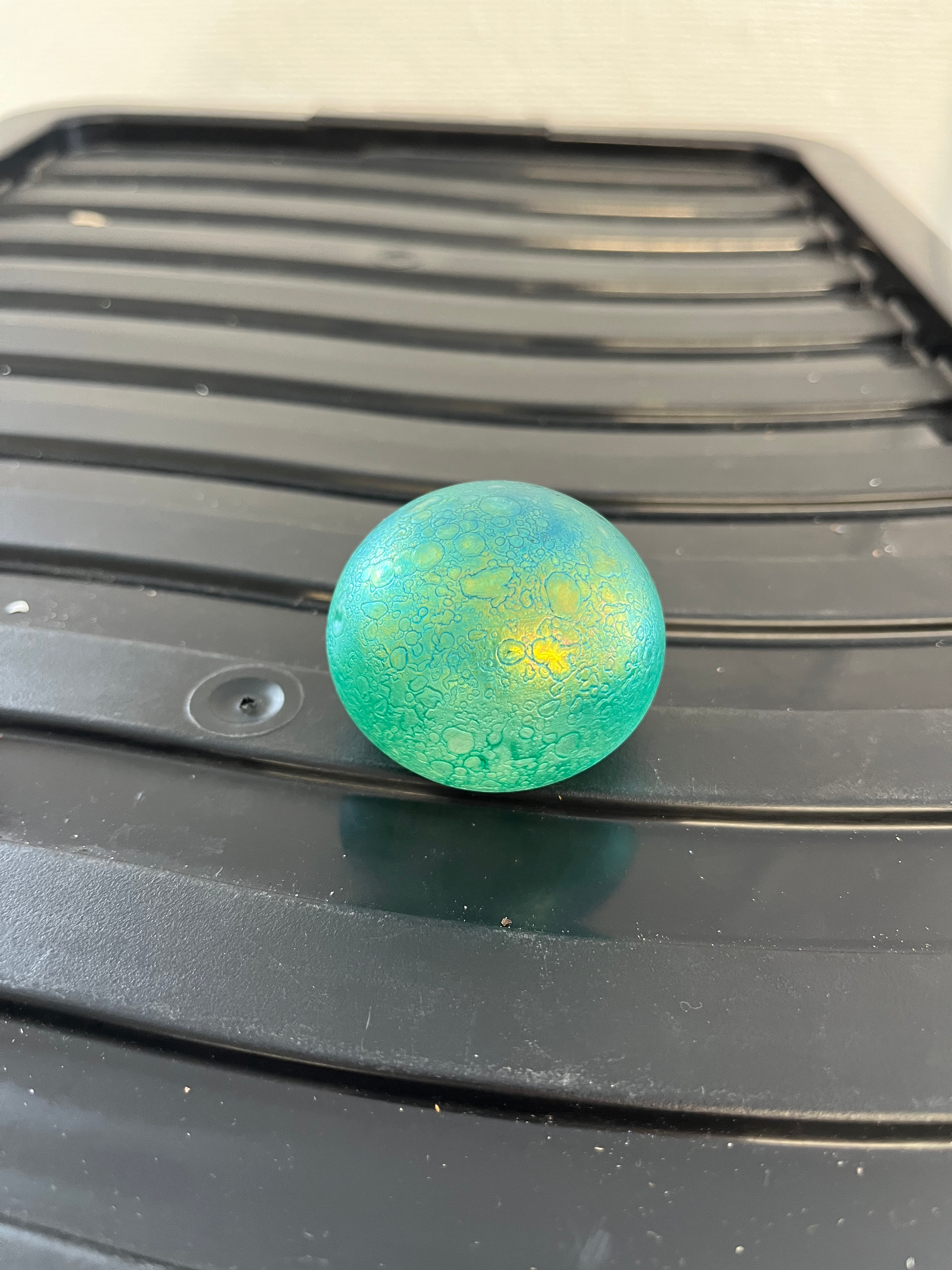 Heron glass iridescent paperweight green