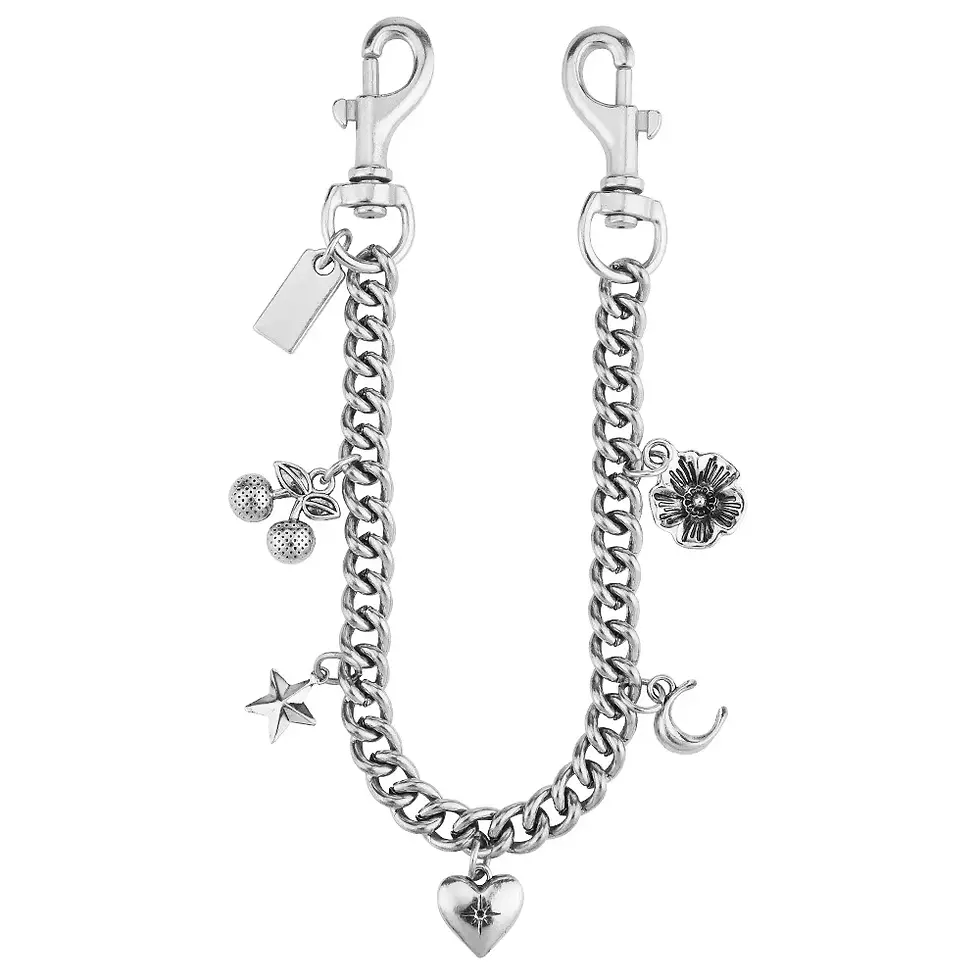 Thumbnail: Alloy Cherry Flower Bag Pendant Versatile Design Bag Charms Hanging Chain