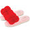 Thumbnail: Cosy Luxe Cherry Red Pom Pom Slippers small/med 