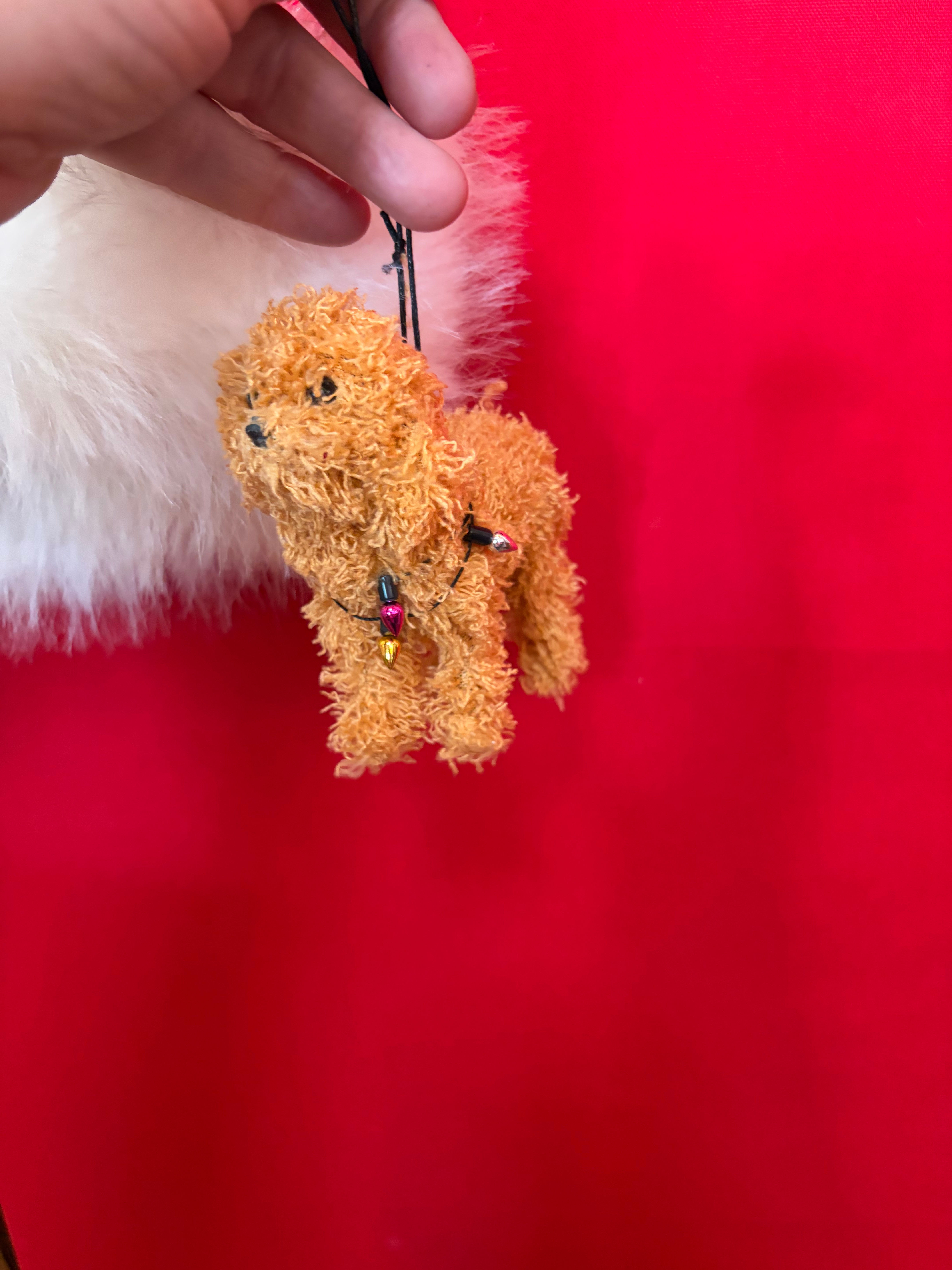 So soft, Cavoodle  Dog, Biscuit coloured tree Hanging Decoration 