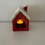 Thumbnail: Stoneware Village Tealight House, Red Snowcovered Cottage