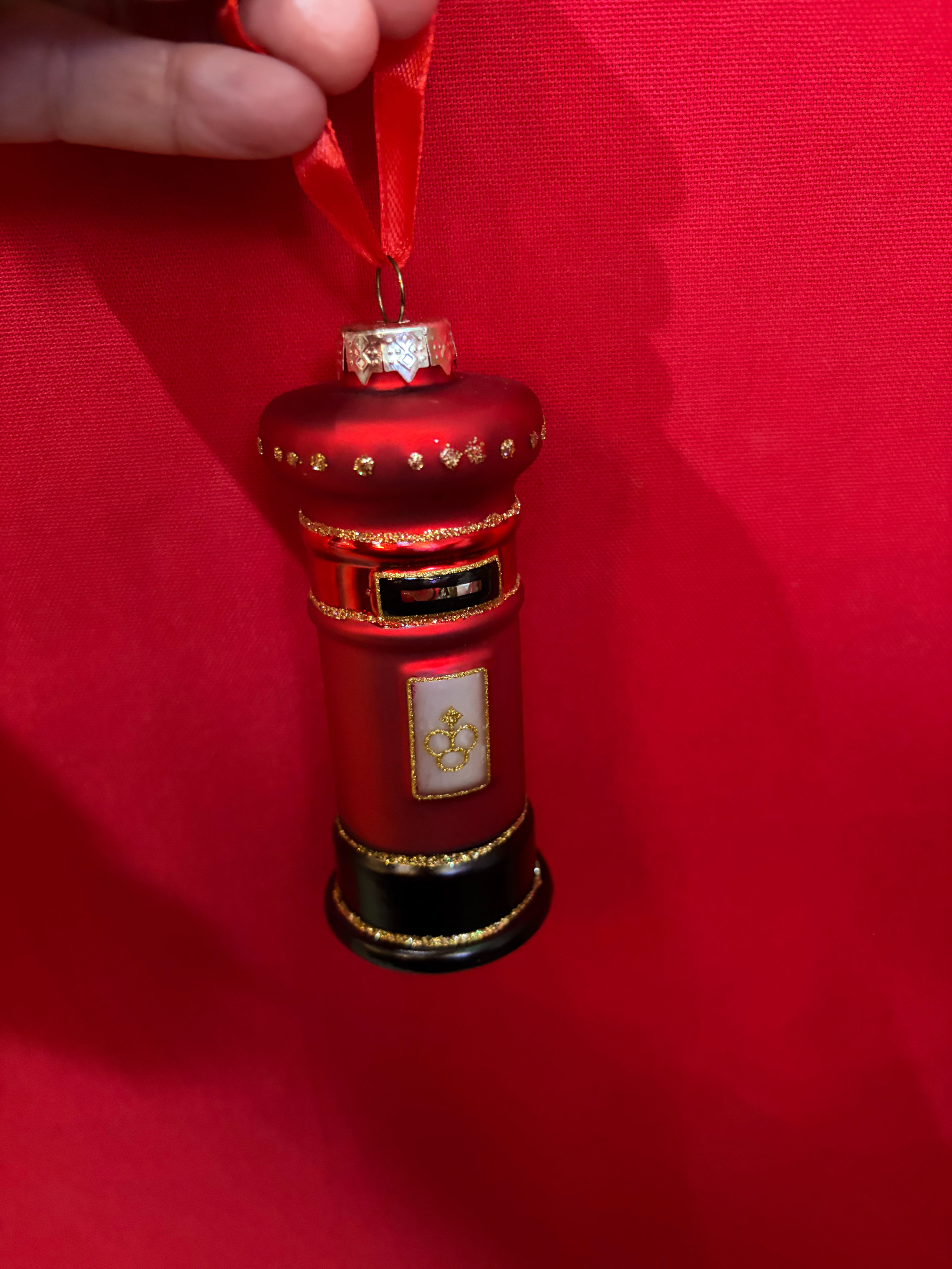 Glass Post Box Tree Hanging Decoration