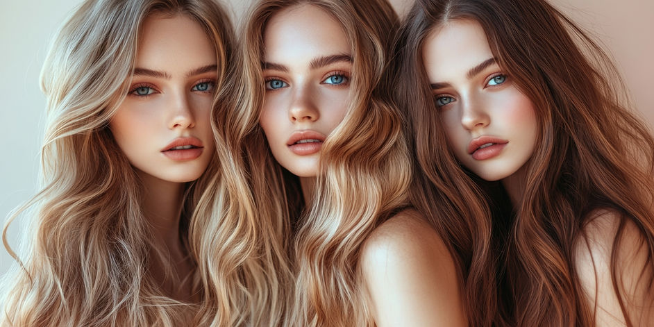 three-young-women-with-long-wavy-hair-showcase-beauty-fashion-bright-studio-setting-photos