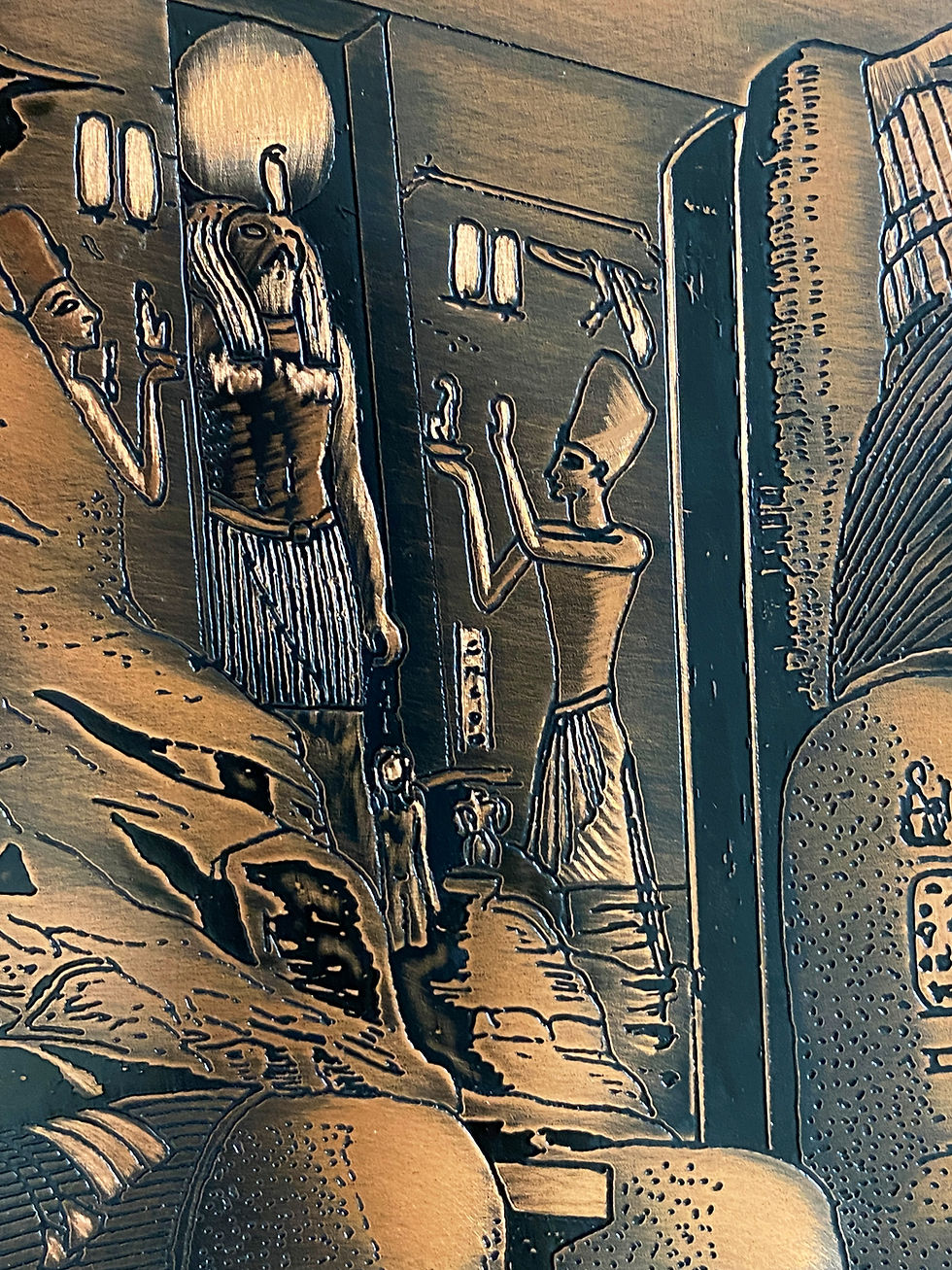 Thumbnail: Large Wall Mounted Copper Egyptian Plaque of Luxor Temple