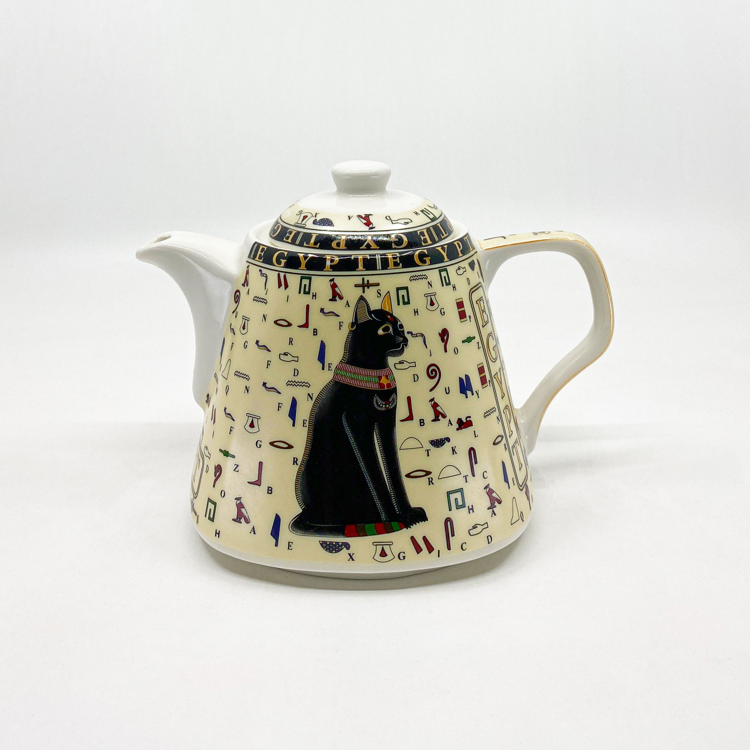 Unique Egyptian Ceramic Teapot of Goddess Bastet Cat