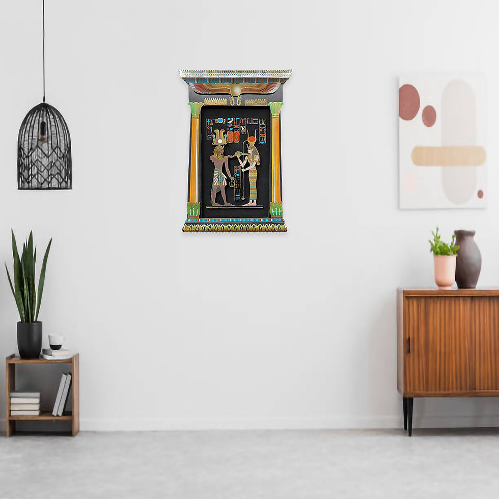 Thumbnail: Twin Flame Egyptian Wall Decor Piece of Art