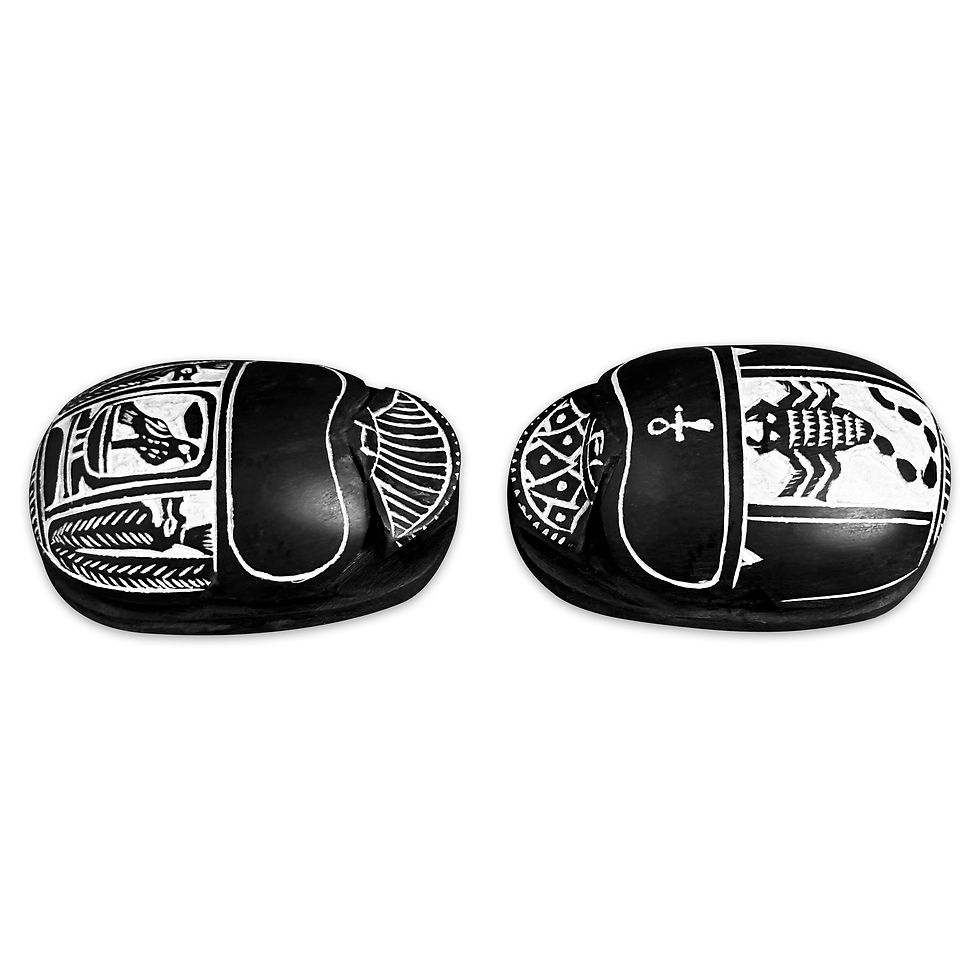 Thumbnail: Set of Two Basalt Stone Scarabs For Healing n Spiritual Work