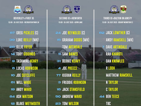 Week 14 teams 🏏