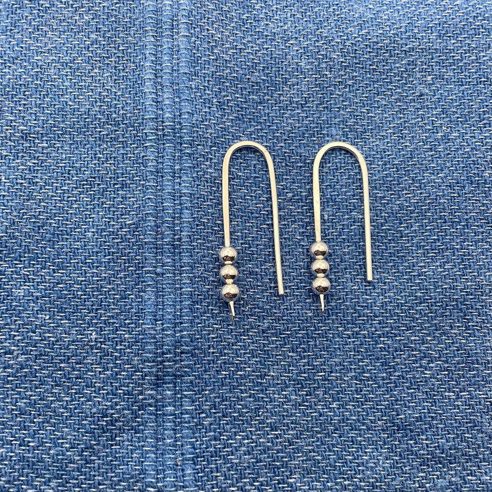 Thumbnail: Beaded Threader Earrings by Indigo Bee Co.