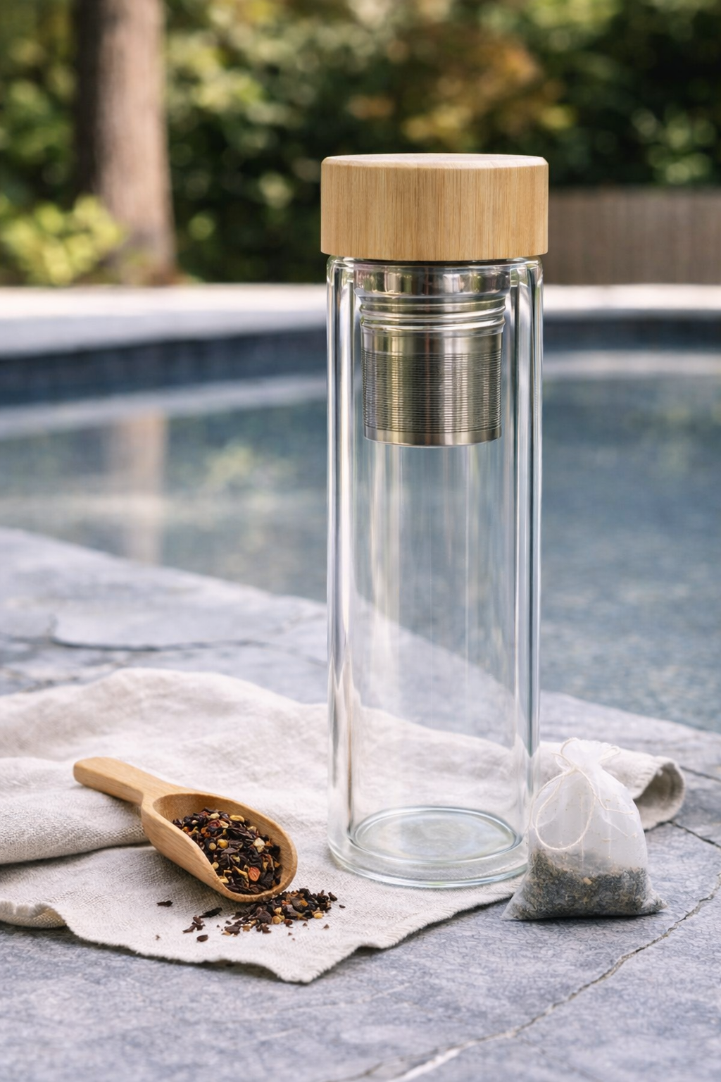 Glass Tea Infuser Bottle by Sun y Alma Naturals