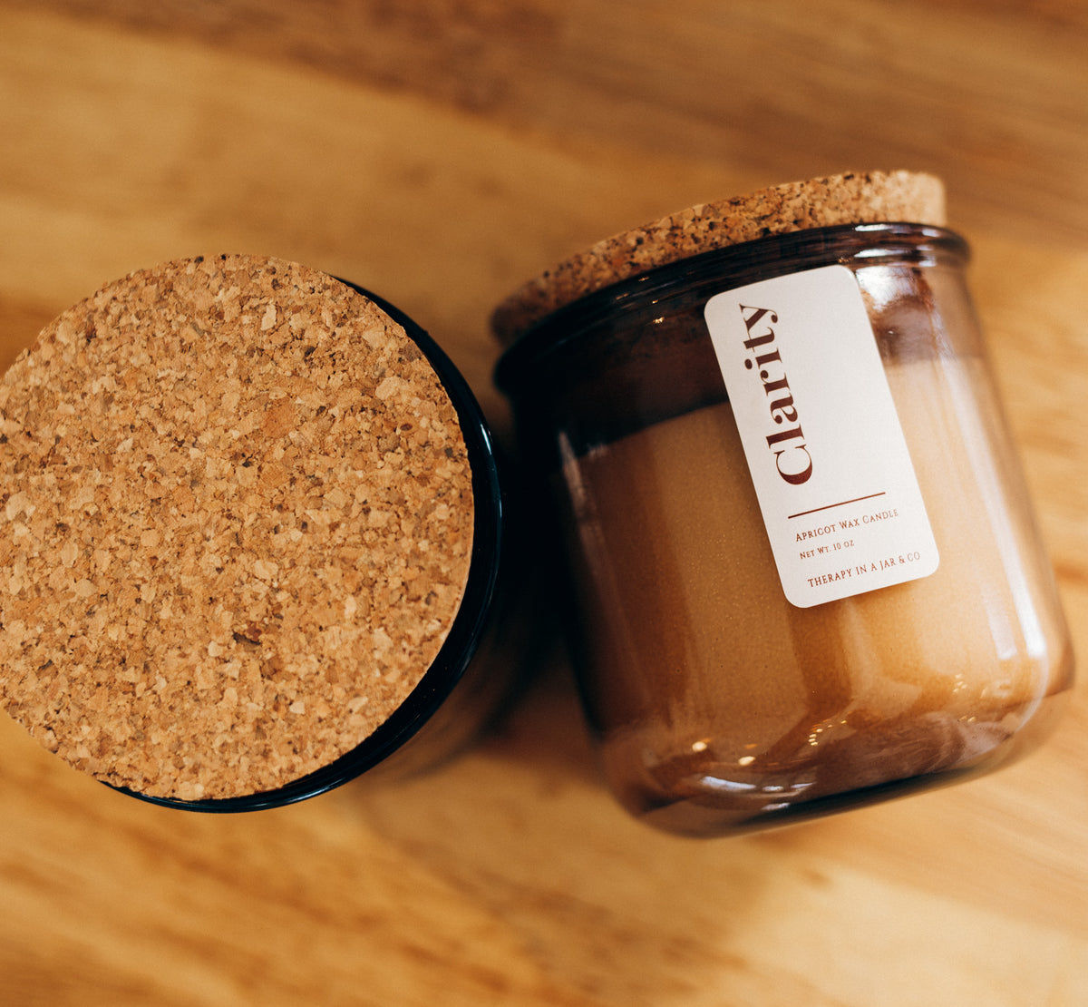 Clarity Apricot Wax Candle by Therapy in a Jar and Co.