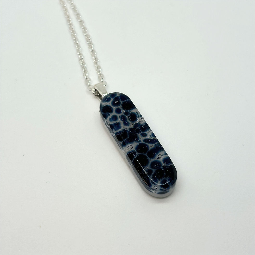 Thumbnail: Charleston Battery Sand Infused Long Oval Necklace by eluCook Designs