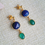 Thumbnail: Lapis and Green Onyx Drop Earrings