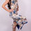 Thumbnail: Lucia - Santorini Dreams - Beige & Sax Blue Floral Reversible Ruched Tango Dress