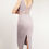 Thumbnail: Megaera - Light Grey Transparent Closed Neck Shiny Tango Dress
