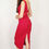 Thumbnail: Aphrodite - Red V Neck Transparent Shiny Tango Dress