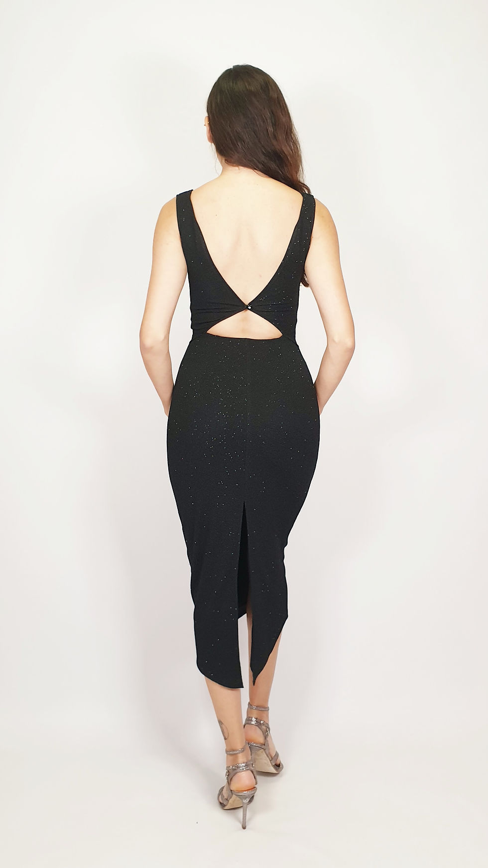 Thumbnail: Athena - Black Transparent Shiny Tango Dress