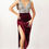 Thumbnail: Noelia - Maroon Velvet with Platinium Sequin Tango Show Dress