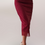Thumbnail: Norma Burgundy Ruched Skirt With Black Dots