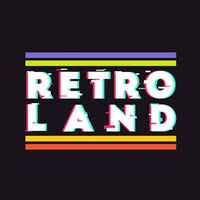 Retro Land Comics logo with VHS-style glitch effect and stripes
