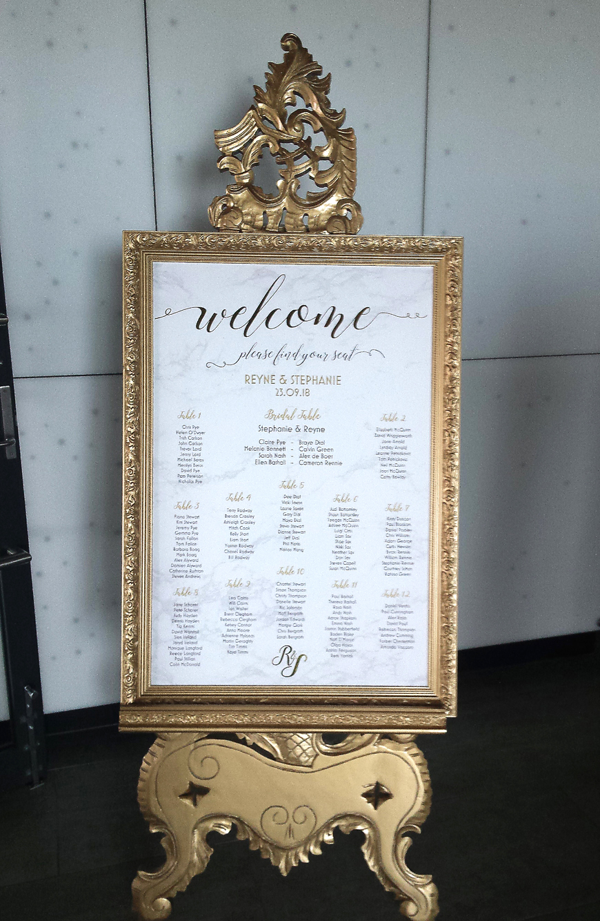 Majestic Gold Frame and Gold Easelplan Steph & Reyne adj