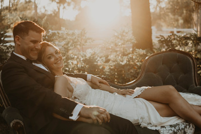 Chilled Bride and Groom so relaxed and laid back