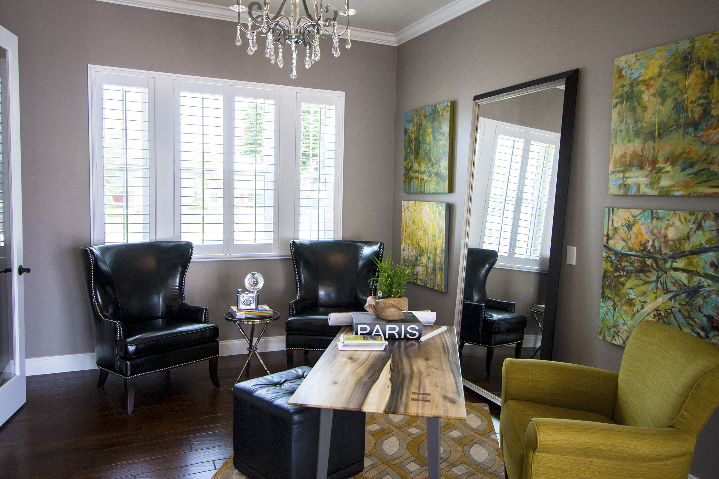 White shutters in living room