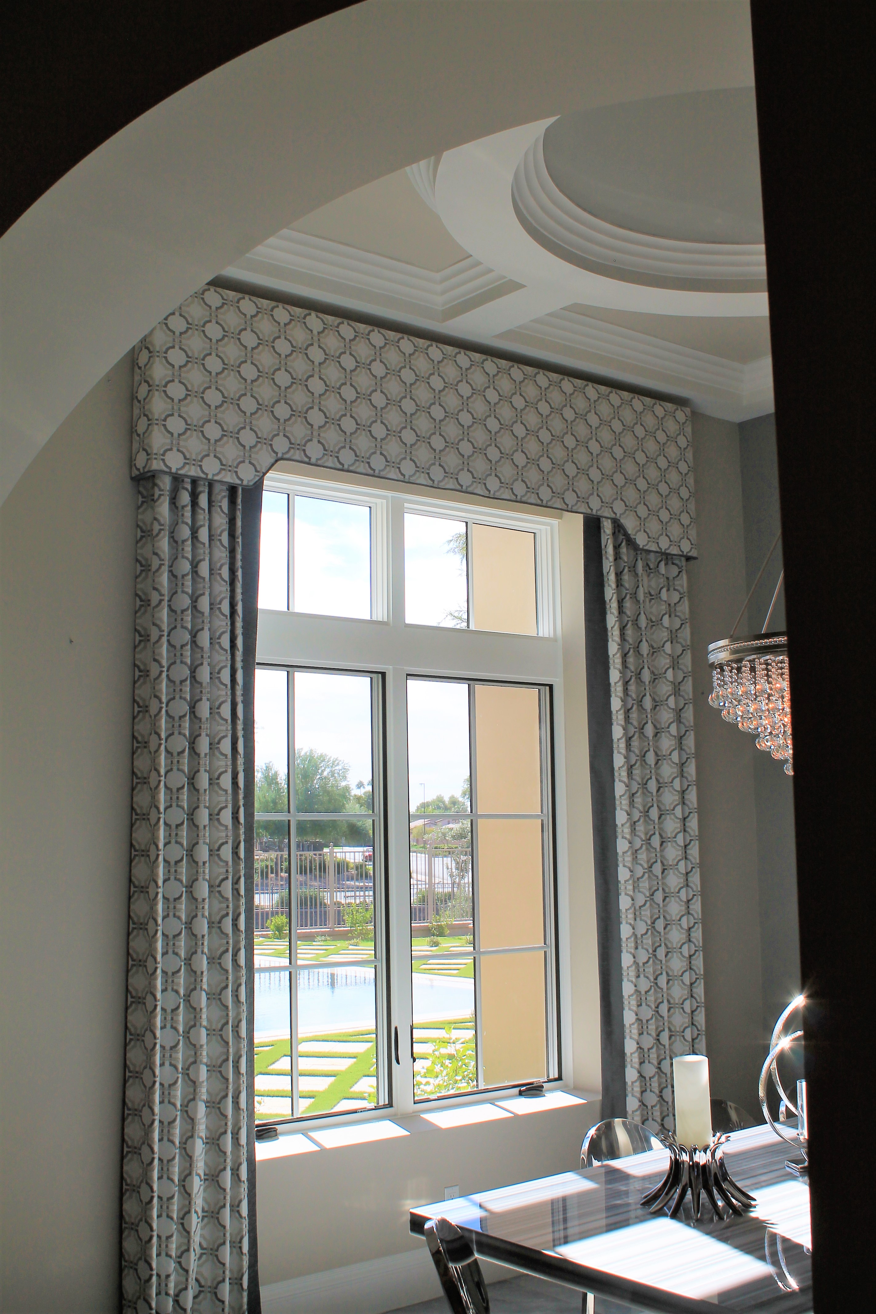 Geometric Fabric Cornice