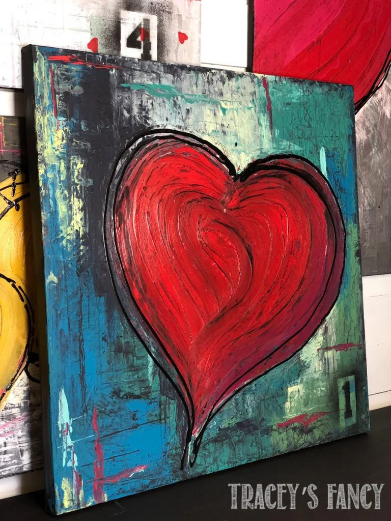 Textured Heart of Canvas by Traceys Fancy