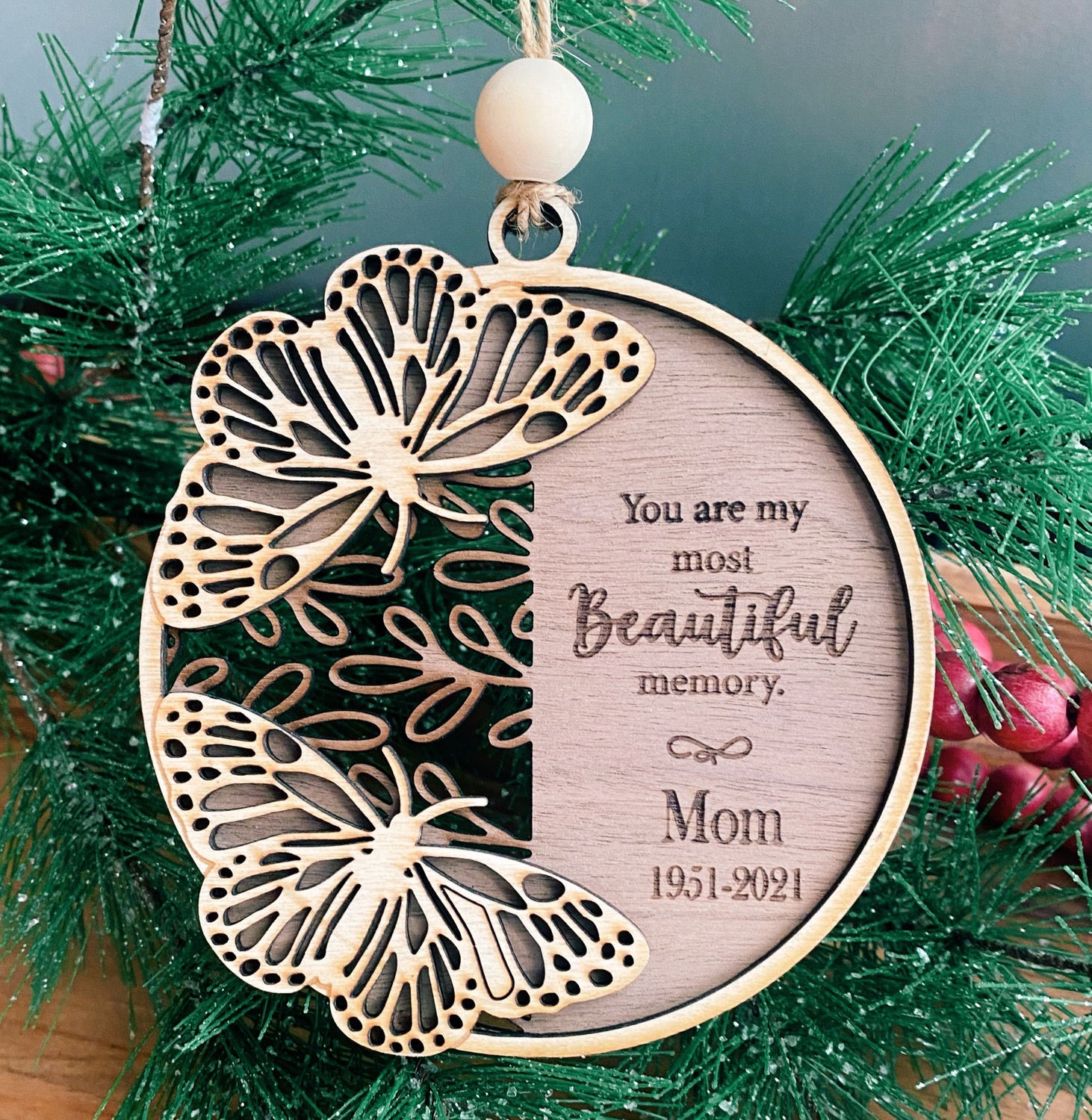Personalized Butterfly Memorial Ornament