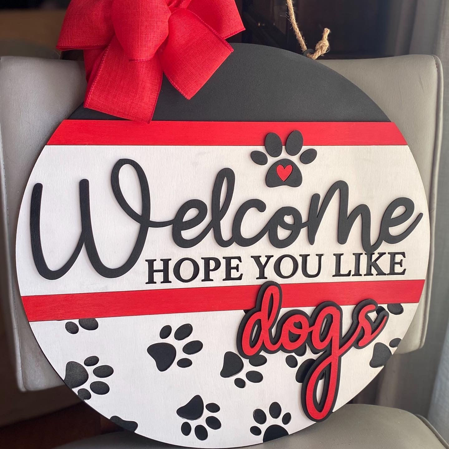 Welcome - Hope You Like Dogs door sign
