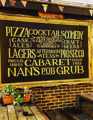 Intro board showing drinks