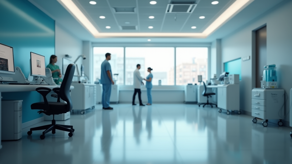 Eye-level view of a modern medical office with digital equipment