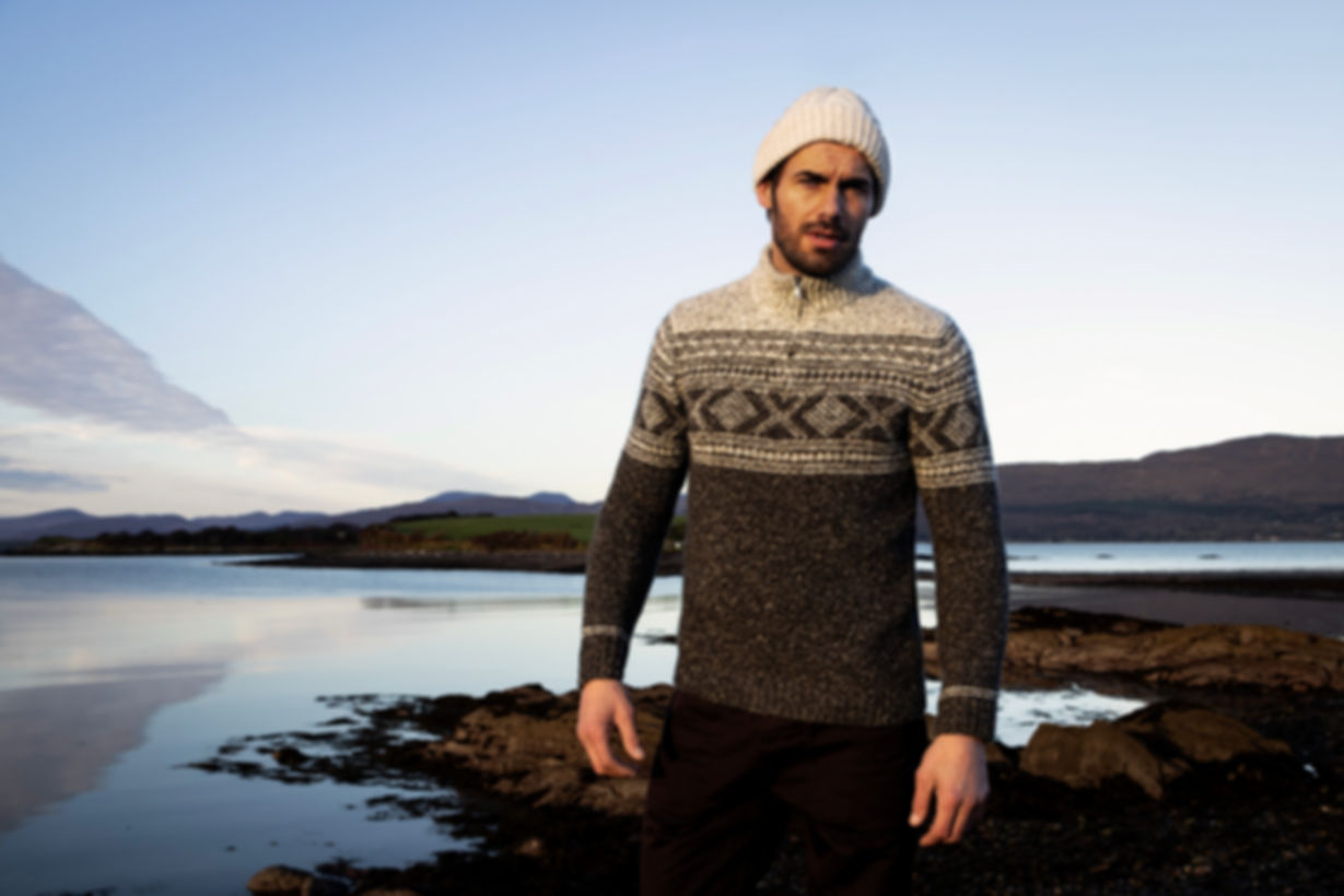 Fisherman out of Ireland Zip neck Jacquard 