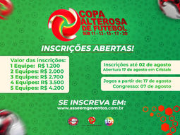 INSCRIÇÕES COPA ALTEROSA DE FUTEBOL SUB-11-13-15-17-20