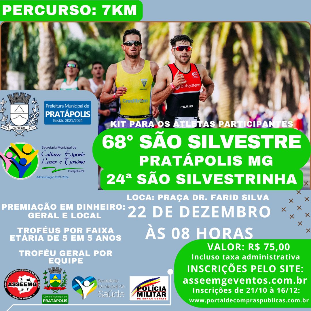 RELAÇÃO ATLETAS 68ª CORRIDA SÃO SILVESTRE PRATÁPOLIS/MG 2024