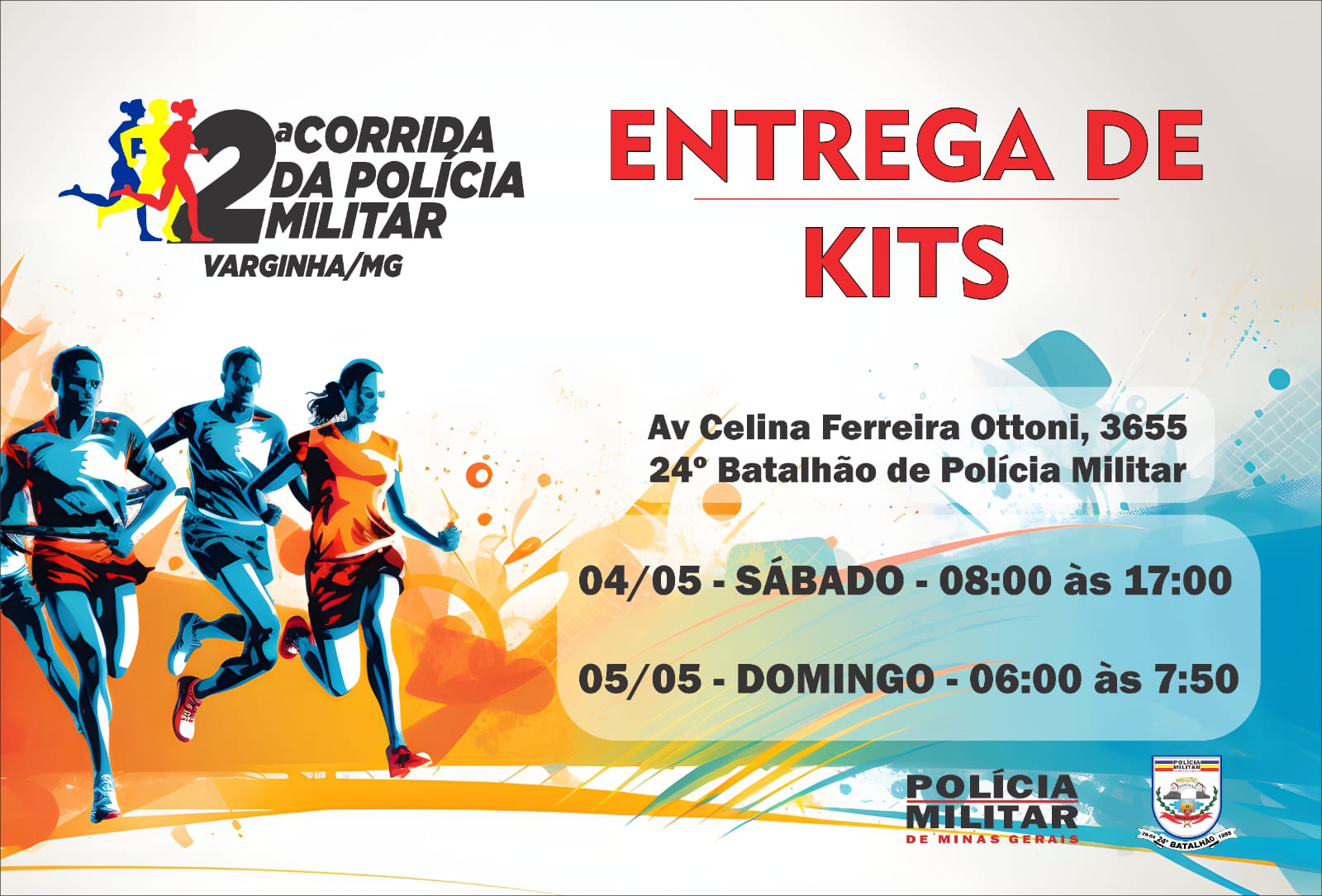 ENTREGA DE KITS - CORRIDA DA PM DE VARGINHA/MG