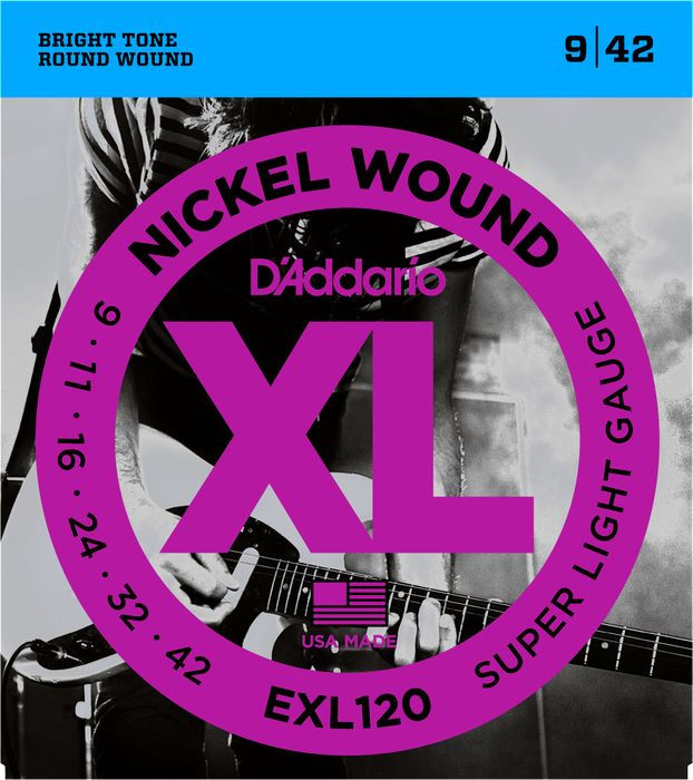 D'ADDARIO EXL120 SUPER LIGHT 9/42 ELECTRIC STRINGS
